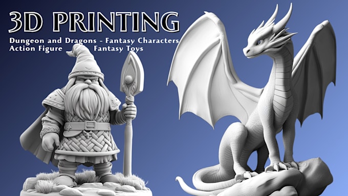 Gig Preview - Sculpt 3d printing and 3d modeling for fantasy character, dnd, and miniatures