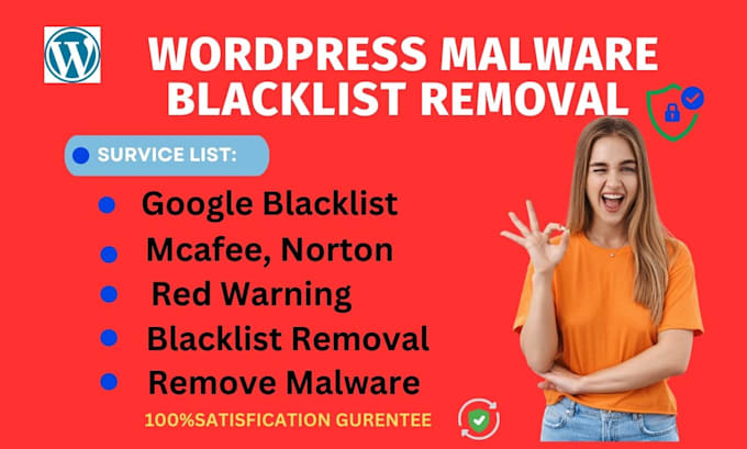 Gig Preview - Fix website security blacklist removal and red warning fix your website