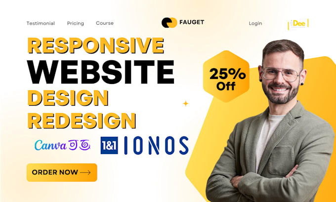 Gig Preview - Build a responsive ionos website, godaddy website wordpress website, hostinger