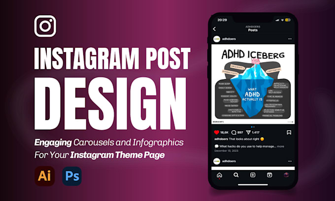 Gig Preview - Design infographic carousels for your instagram theme page