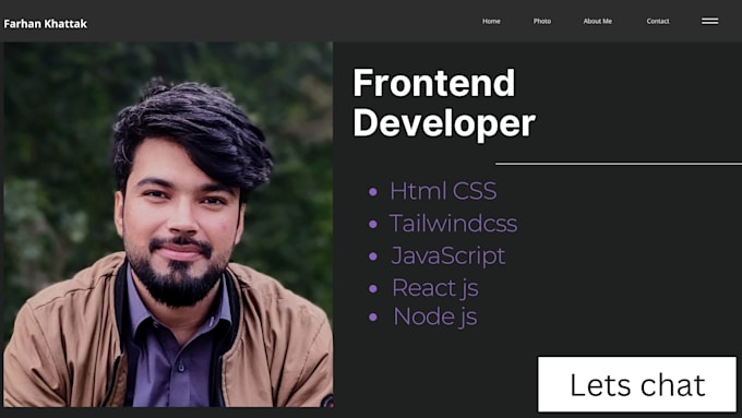 Gig Preview - Be your front end web developer using HTML,CSS, tailwind ,react js