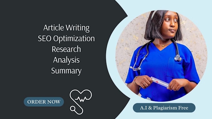 Gig Preview - Write urgent SEO optimized articles, research and summaries