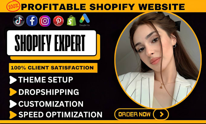 Gig Preview - Setup profitable shopify website or shopify store design