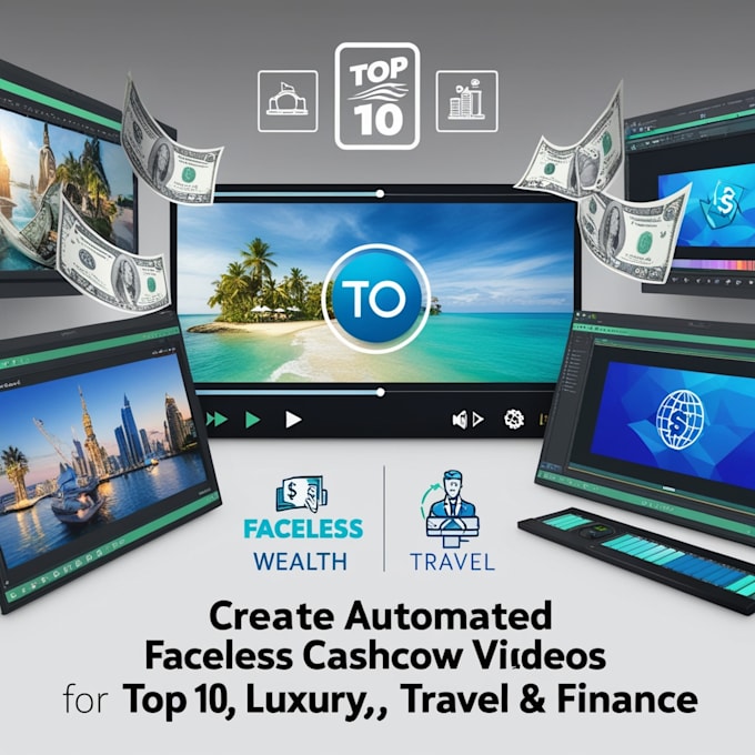 Gig Preview - Do faceless automated youtube cashcow videos for top 10, luxury, travel, finance