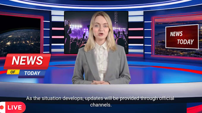 Gig Preview - Create ai breaking news video ai spokesperson ai news video