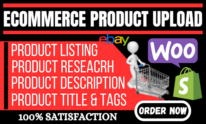 Gig Preview - Add product to shopify ebay wooommerce online store ecommerce product upload