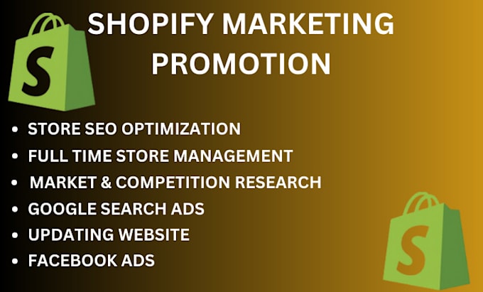 Gig Preview - Do shopify marketing shopify store dropshipping ecommerce marketing