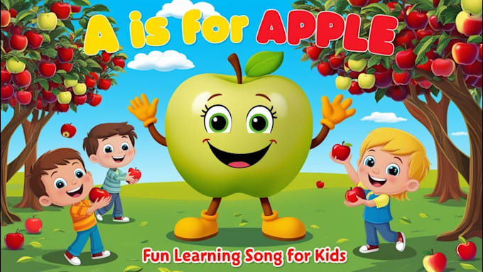 Gig Preview - Create nursery rhymes and toddler learning videos for kids