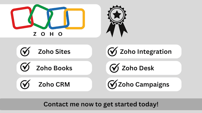 Gig Preview - Set up zoho CRM, zoho campaigns, zoho books, zoho forms, zoho sites, zoho desk