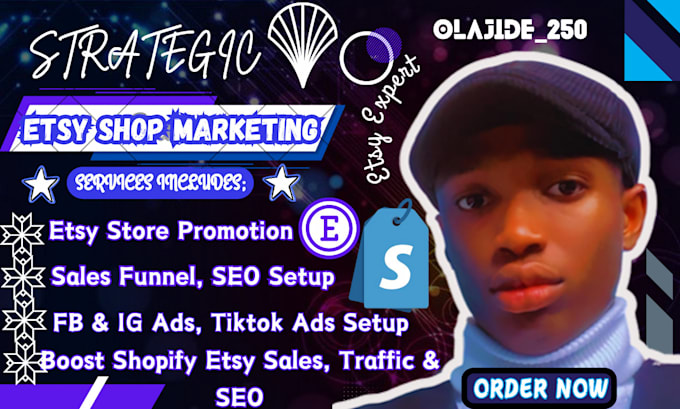 Gig Preview - Do etsy store promotion SEO, shopify dropshiping marketing, facebook tiktok ads