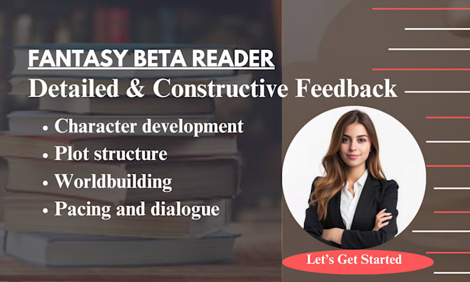 Gig Preview - Be beta reader, beta reader fantasy, alpha reader, critique, and book editor