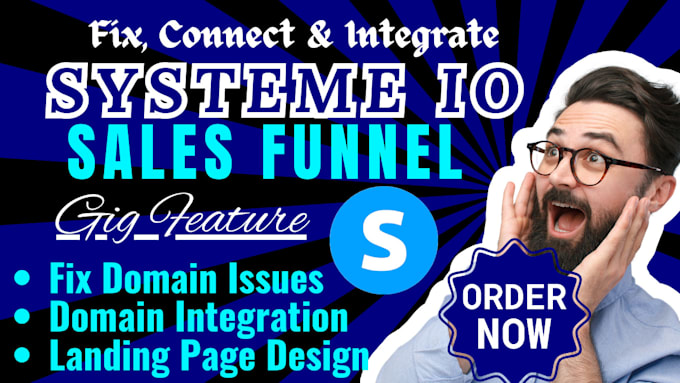 Gig Preview - Design systeme io sales funnel, systeme io website, landing page, connect domain