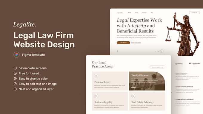 Gig Preview - Build law firm website, attorney website, legal website, notary website for you