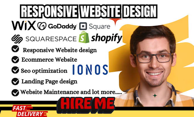 Bestseller - design responsive website on wix squarespace godaddy square store shopify ionos