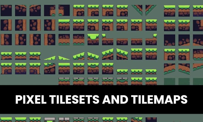 Gig Preview - Do pixel art tilemap tilesets for your rpggame, pixel tileset, pixel environment