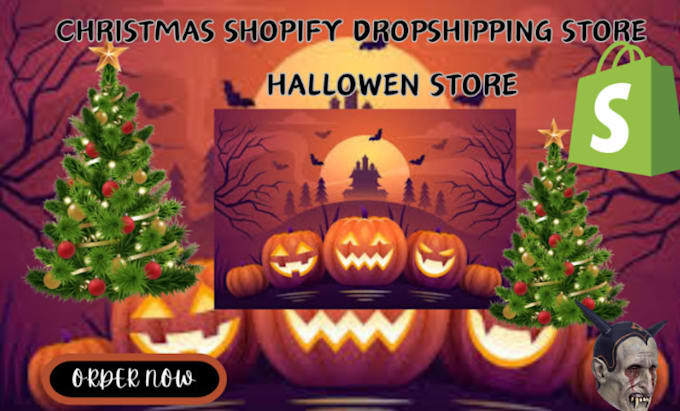 Gig Preview - Design halloween shopify store christmas store halloween store and shopify store