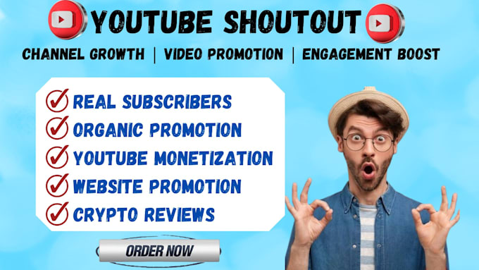 Gig Preview - Do youtube promotion shoutout your video, channel to 10m  USA subscribers, views