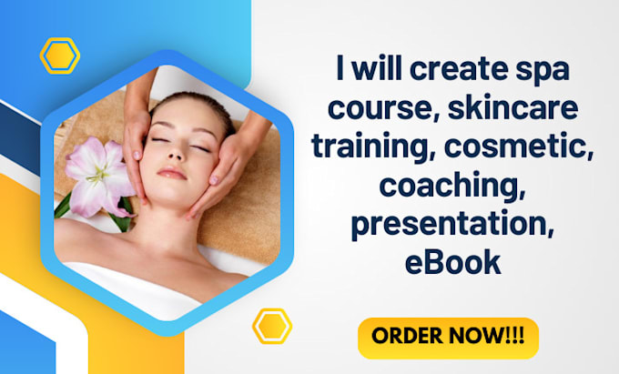 Gig Preview - Create spa course, skincare training, cosmetic, coaching, presentation, ebook