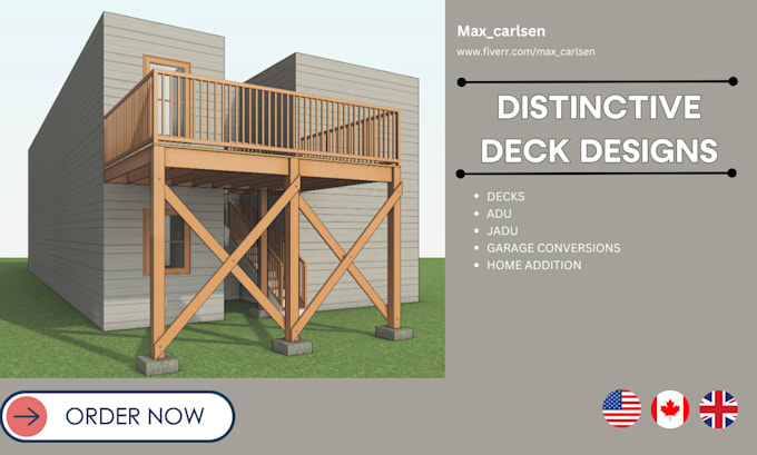 Gig Preview - Do architectural city permit drawing deck plan deck addition