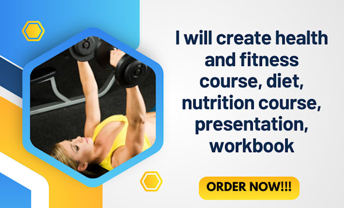 Gig Preview - Create health and fitness course, diet, nutrition course, presentation, workbook