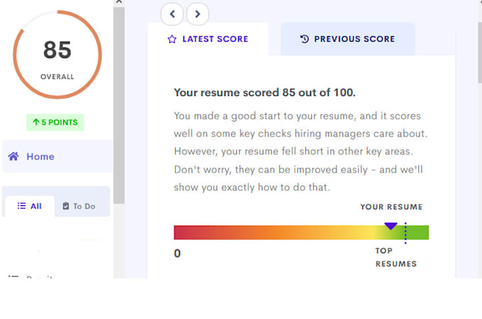 Gig Preview - Create 80 above ats score resume