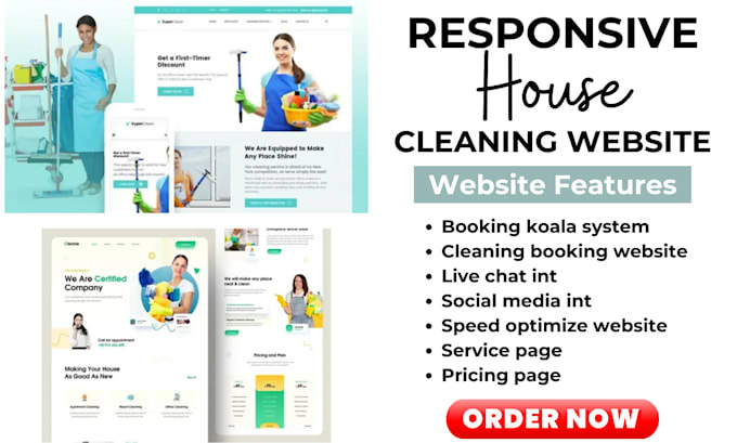 Gig Preview - Commercial cleaning website carpet cleaning house cleaning website