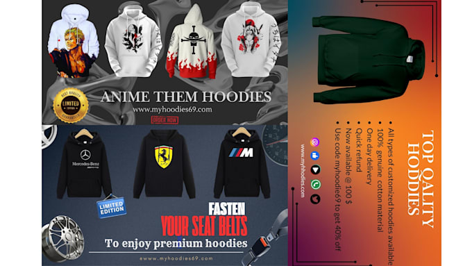 Bestseller - provide top quality hoodies flyers , design and banner