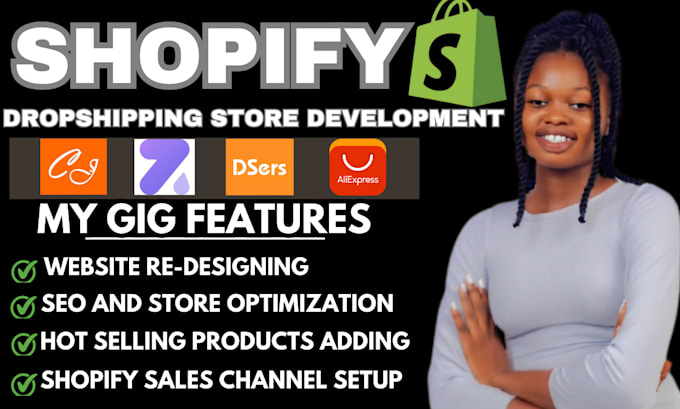 Gig Preview - Build shopify dropshipping store, shopify website design, ecommerce website