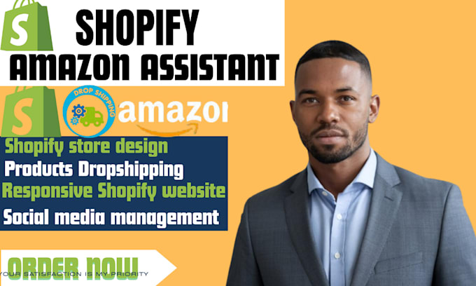 Gig Preview - Be your shopify amazon assistant sales marketing manager dropshipping store seo