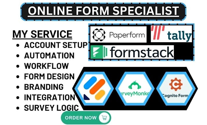 Gig Preview - Setup jotform fillable form cognito form tally surveymonkey formstack paperform