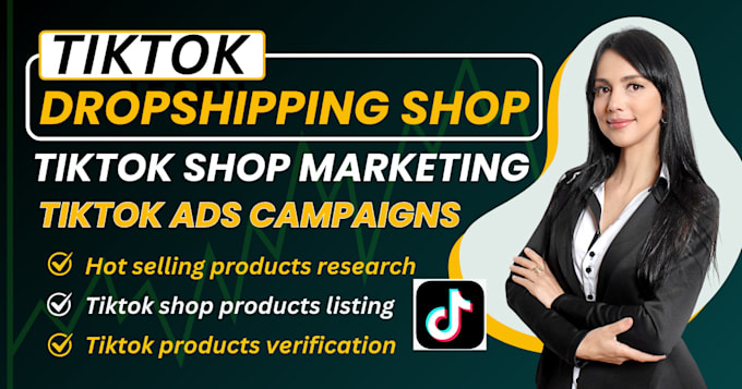 Bestseller - setup tiktok drpsghipping shop with product hunting, tiktok marketing tiktok ads