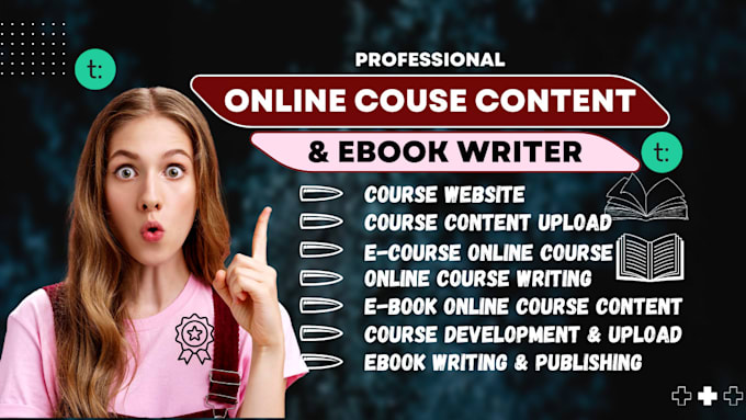 Gig Preview - Create ebook, online course content, teachable course creation, training manual