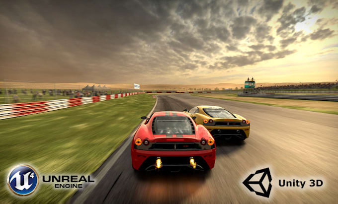 Gig Preview - Create 2d 3d car racing game, car street racing multiplayer game on unity