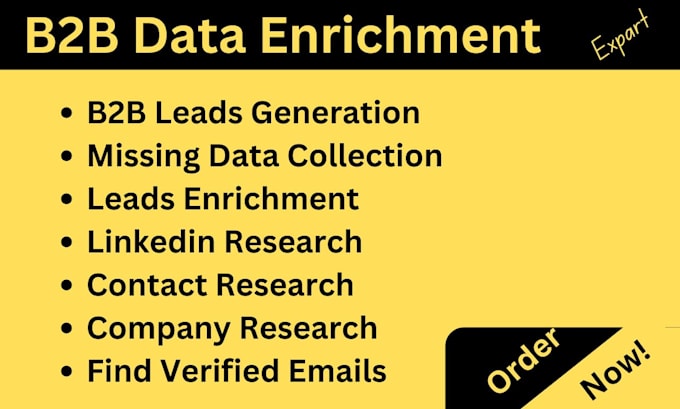 Gig Preview - Data enrichment, b2b lead generation and email lead finding