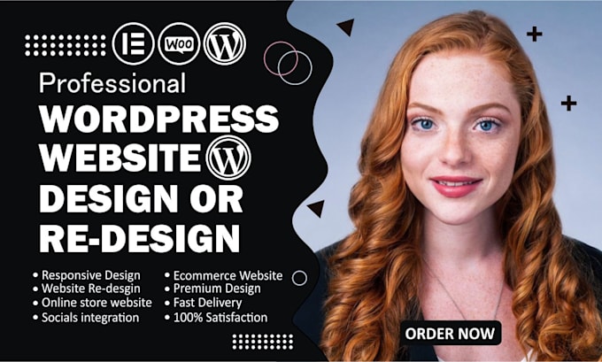 Gig Preview - Wordpress website design, woocommerce online store, ecommerce website, elementor