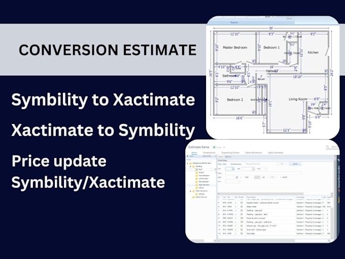 Gig Preview - Do conversion xactimate to symbility and vice versa