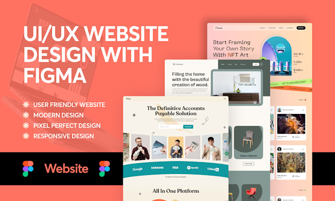 Gig Preview - Do figma website design, landing page design, uiux design, uiux template design