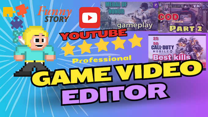 Gig Preview - Be your gaming video editor for youtube videos