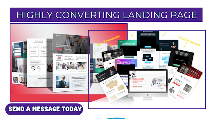 Gig Preview - Design landing page hubspot swipe pages tilda leadpages clickfunnels gohighlevel