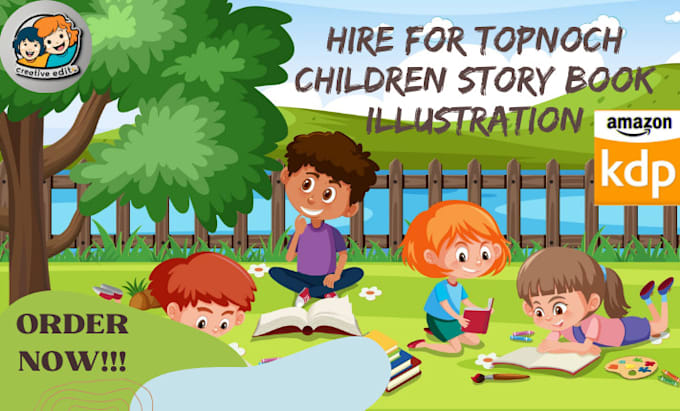 Gig Preview - Do book illustrations KDP children book childrens story book children story