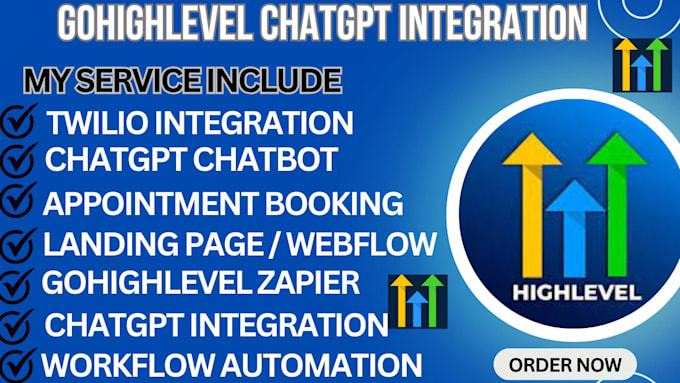 Gig Preview - Do gohighlevel chatgpt integration, high level workflow automation usin make com