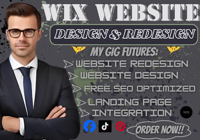 Gig Preview - Do wix website design wix website redesign wix build wix website landing page