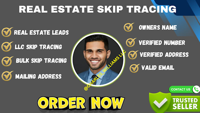 Gig Preview - Do llc with bulk skip tracing for USA real estate business