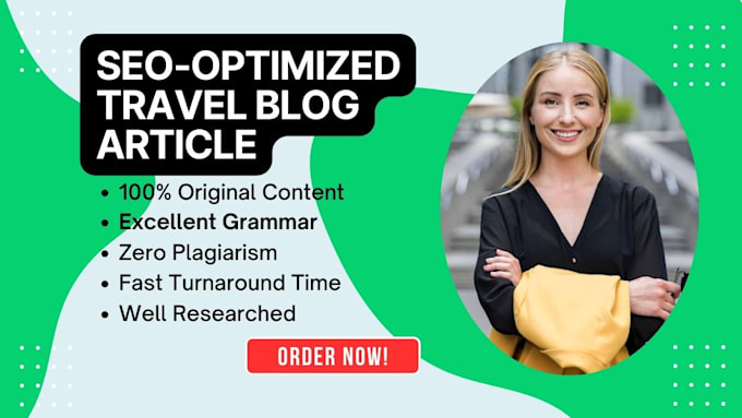 Gig Preview - Write SEO travel blog post, travel articles, and engaging travel content