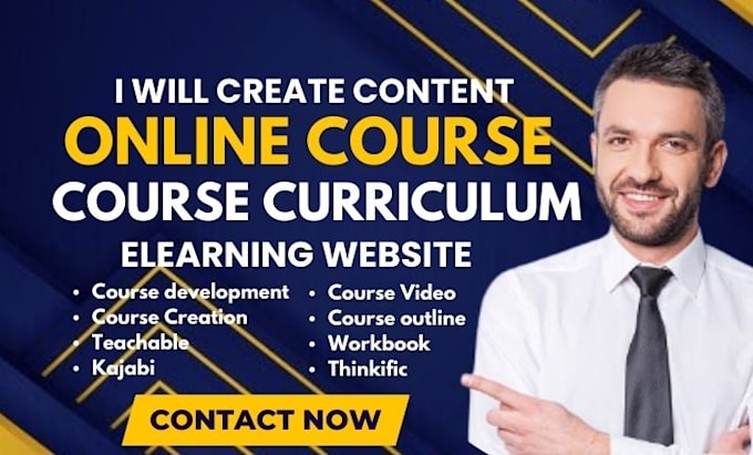 Gig Preview - Create course content, course curriculum, outline, lesson plan elearning website