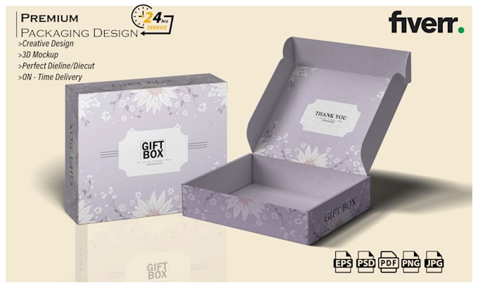 Gig Preview - Create mailer box design for product packaging