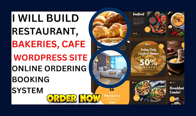 Gig Preview - Build restaurant website online food ordering cafe ubereats bakery hotel booking