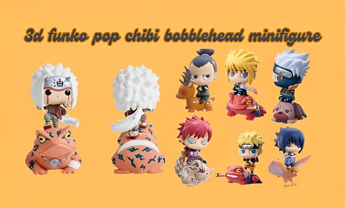 Gig Preview - Design 3d funko pop funko box bobblehead figurine caricature cute kawaii for 3d