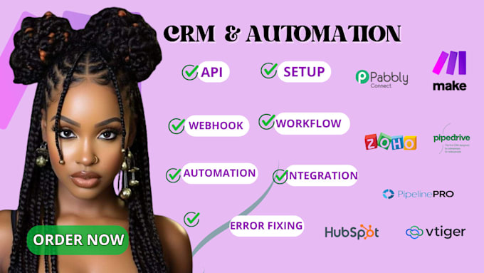 Gig Preview - Setup pipedrive CRM hubspot zoho crm automation workflows integrate pipelinepro