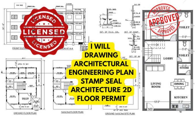 Bestseller - drawing architectural engineering plan stamp seal architecture 2d floor permit